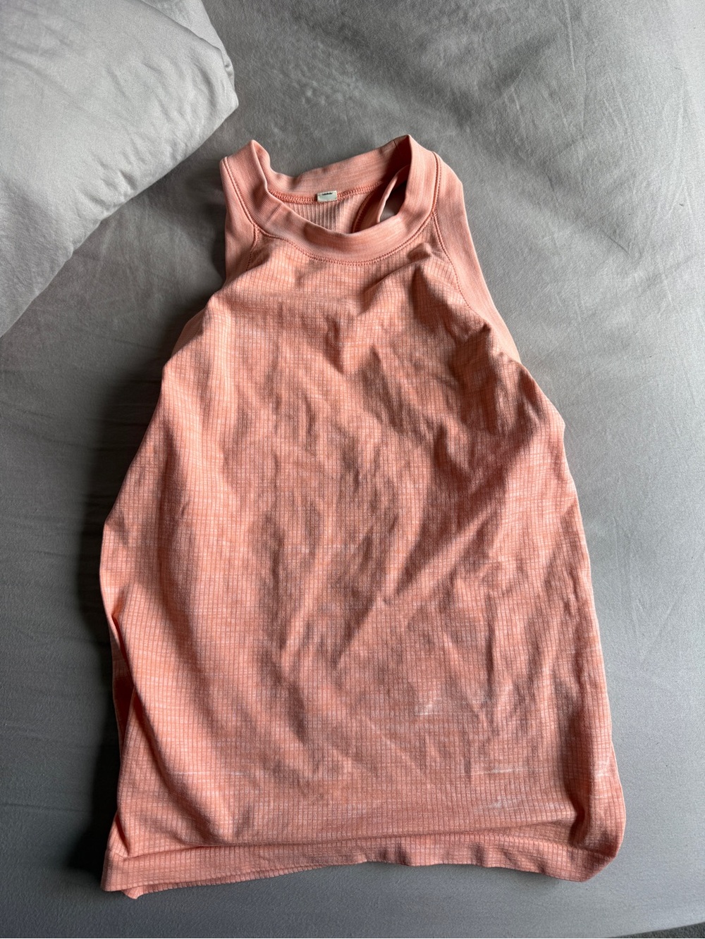 Athleta Peach Ribbed High-Neck Tank
